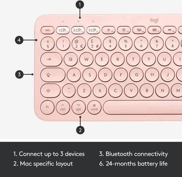 Alt view image 5 of 7 - Logitech Wireless Bluetooth Keyboard and Mouse Combo - Slim Portable Design
