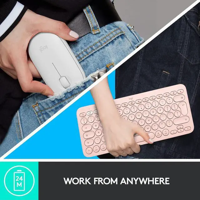 Alt view image 7 of 7 - Logitech Wireless Bluetooth Keyboard and Mouse Combo - Slim Portable Design