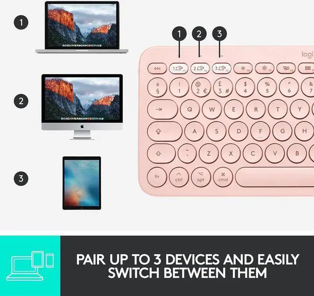 Alt view image 4 of 7 - Logitech Wireless Bluetooth Keyboard and Mouse Combo - Slim Portable Design