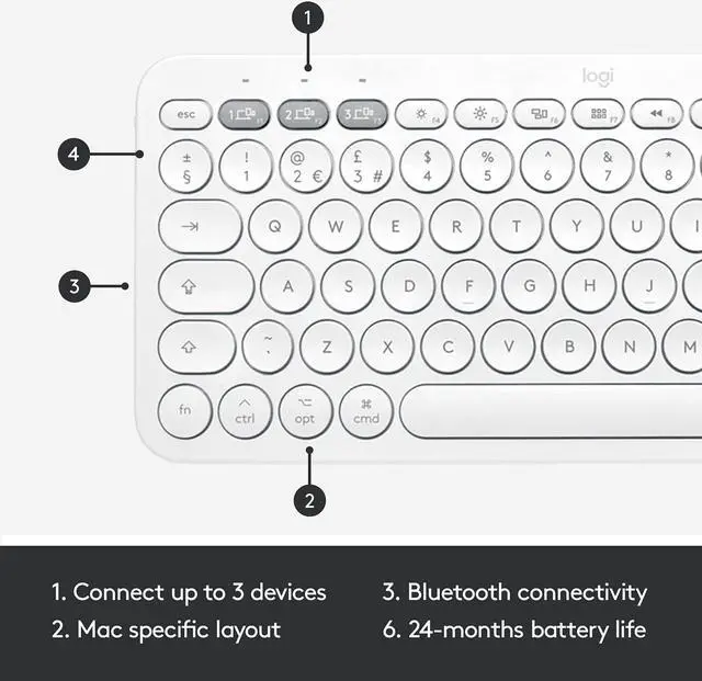 Alt view image 5 of 7 - Logitech Wireless Bluetooth Keyboard and Mouse Combo - Slim Portable Design