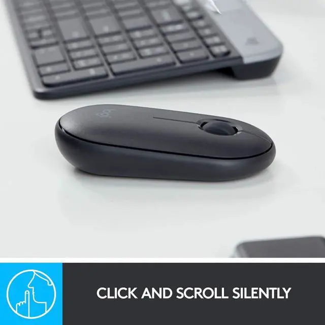 Alt view image 4 of 7 - Logitech Pebble M350 Portable Wireless Mouse with Bluetooth or USB - Graphite