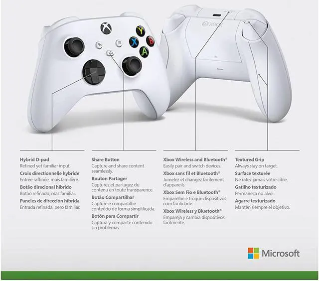 Alt view image 6 of 6 - Xbox Core Wireless Controller  Robot White