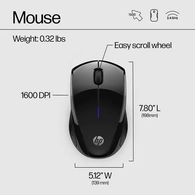 Alt view image 6 of 7 - HP Wireless Mouse X3000 G2 - 1600 DPI Optical Sensor