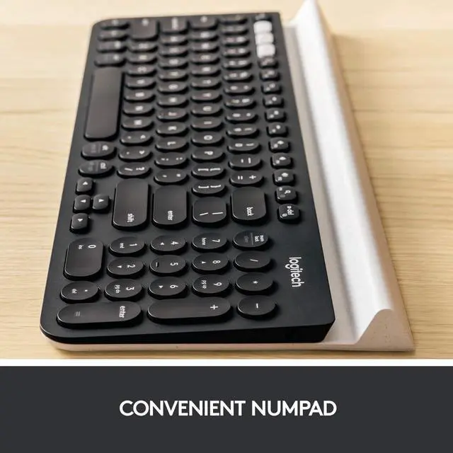 Alt view image 3 of 7 - Logitech K780 Multi-Device Wireless Keyboard for Computer, Phone and Tablet  Speckles