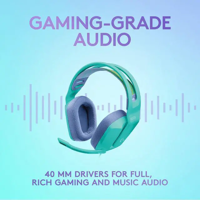 Alt view image 6 of 7 - Logitech G335 Wired Gaming Headset Compatible with PC,PS 4/5,Xbox One,Xbox Series X|S & Nintendo Switch  Mint