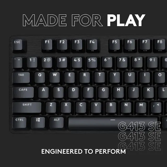Alt view image 7 of 7 - Logitech G413 SE Full-Size Mechanical Gaming Keyboard - Black Aluminum