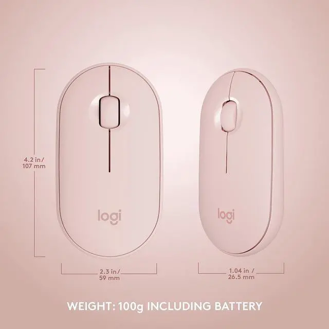 Alt view image 7 of 7 - Logitech MK470 Slim Wireless Keyboard and Mouse Combo (Rose)