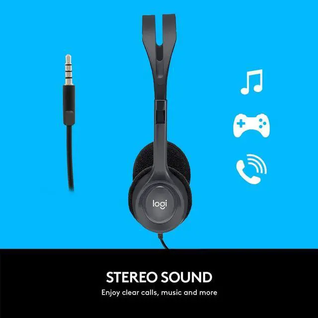 Alt view image 3 of 5 - Logitech H111 On-Ear Stereo Headset