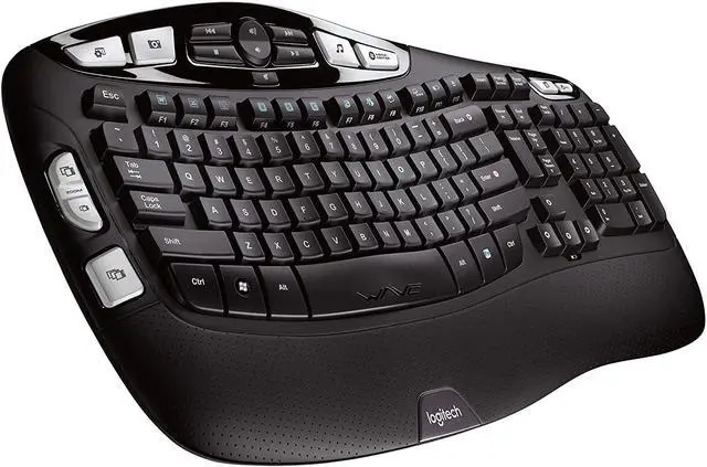 Alt view image 2 of 5 - Logitech K350 Wave Wireless Keyboard - Black