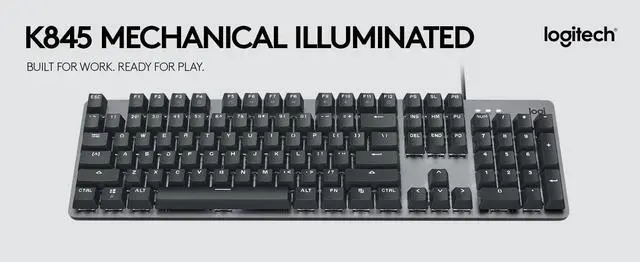 Main image of Logitech K845 Mechanical Illuminated Keyboard, Mechanical Switches (TTC Red Switches)