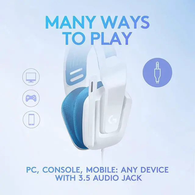 Alt view image 2 of 7 - Logitech G335 Wired Gaming Headset Compatible with PC,PS 4/5,Xbox One,Xbox Series X|S & Nintendo Switch  White