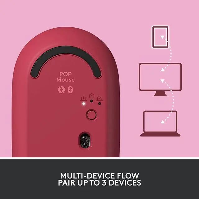 Alt view image 3 of 7 - Logitech POP Silent Wireless Bluetooth Mouse