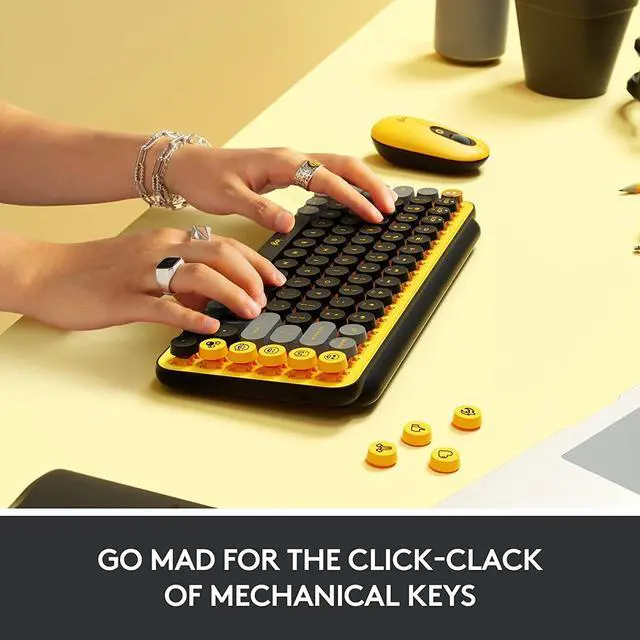 Alt view image 6 of 7 - Logitech POP Keys Wireless Bluetooth Mechanical Keyboard - Multi-Device