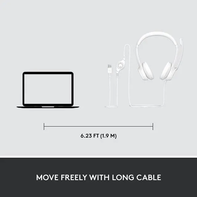 Alt view image 7 of 7 - Logitech H390 USB Wired Headset with Noise Cancelling Microphone