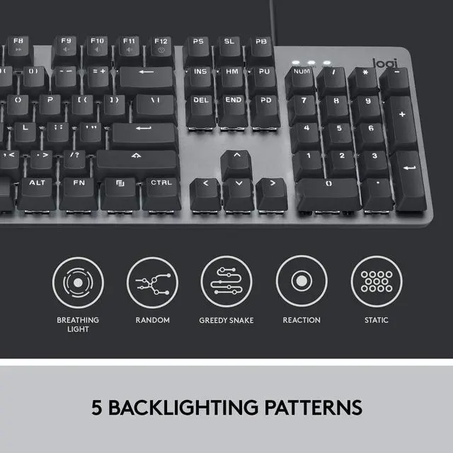 Alt view image 3 of 6 - Logitech K845 Mechanical Illuminated Keyboard, Mechanical Switches (TTC Red Switches)
