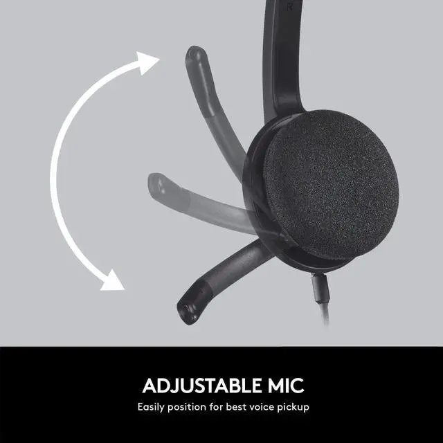 Alt view image 4 of 7 - Logitech USB Wired Headset for Windows and Mac - Black