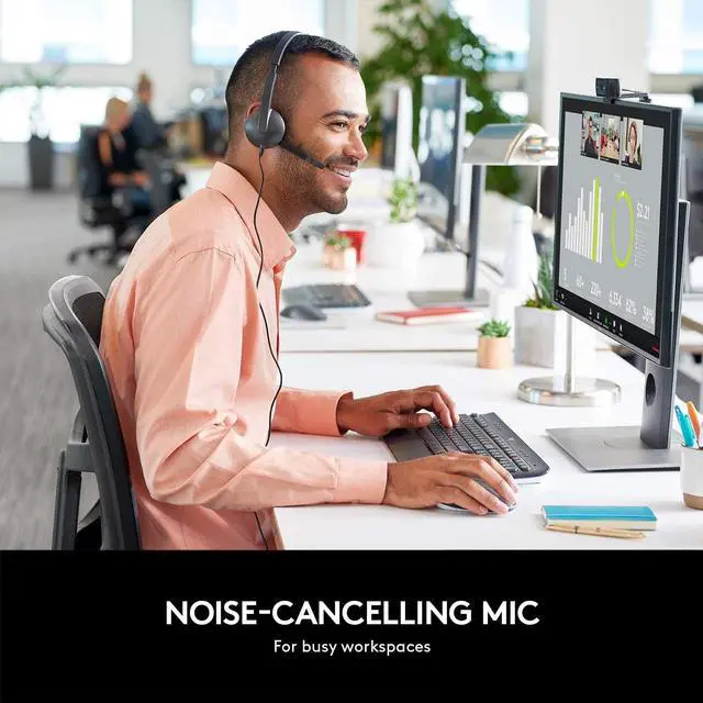 Alt view image 2 of 7 - Logitech USB Wired Headset for Windows and Mac - Black