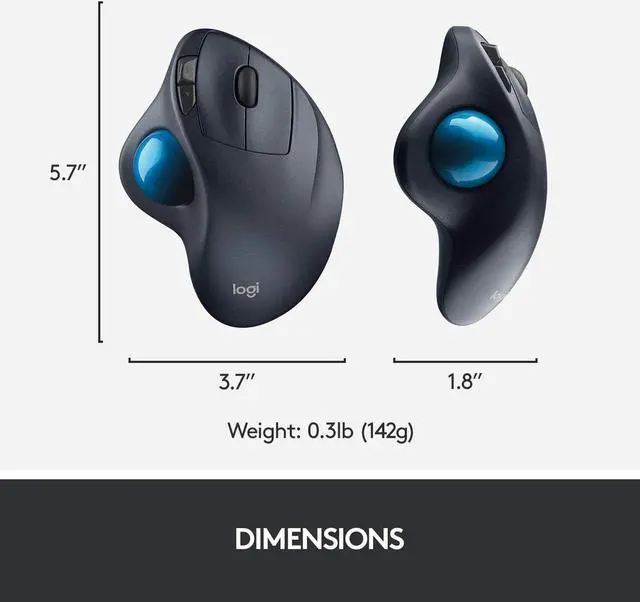 Alt view image 5 of 7 - Logitech M570 Wireless Trackball Mouse  Compatible with Windows, Apple Mac / Microsoft