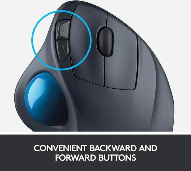 Alt view image 3 of 7 - Logitech M570 Wireless Trackball Mouse  Compatible with Windows, Apple Mac / Microsoft