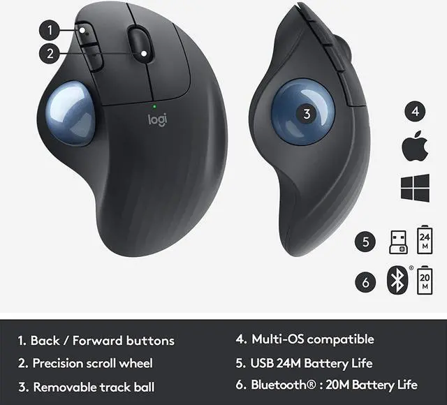 Alt view image 5 of 7 - Logitech Ergo M575 Wireless Trackball Mouse