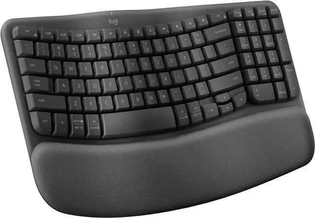 Main image of Logitech Wave Keys Wireless Ergonomic Keyboard with Cushioned Palm Rest for Multi-OS, Windows, Mac