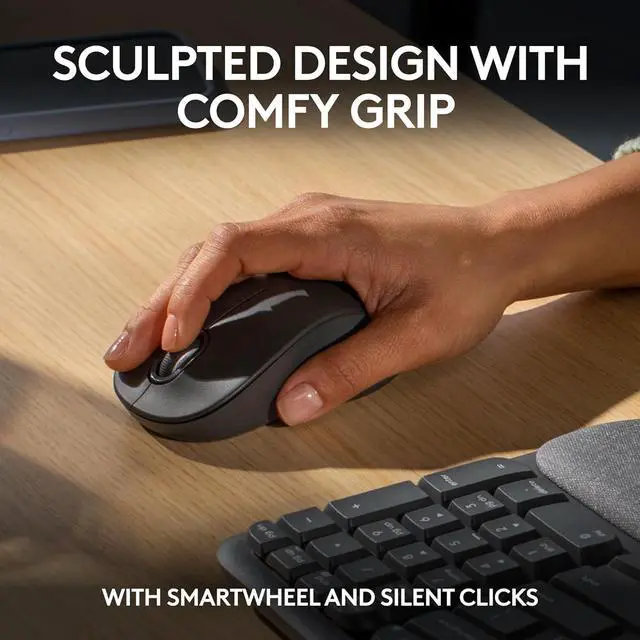 Alt view image 4 of 7 - Logitech Wave Keys MK670 Wireless Ergonomic Keyboard with Signature M550 L Wireless Mouse Combo