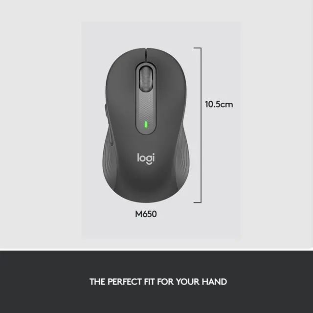 Alt view image 6 of 7 - Logitech Wave Keys Wireless Ergonomic Keyboard with Logitech Signature M650 Wireless Mouse - Graphite
