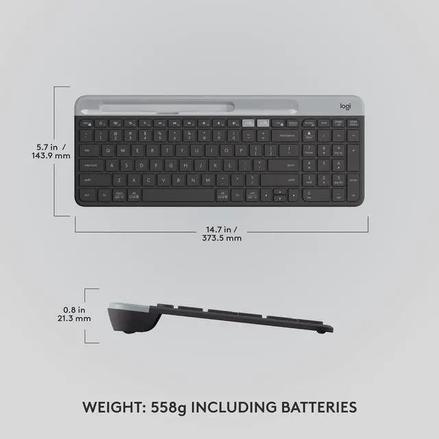 Alt view image 6 of 7 - Logitech K585 Slim Multi-Device Wireless Keyboard for Windows, macOS, Chrome OS, Android