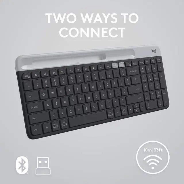 Alt view image 4 of 7 - Logitech K585 Slim Multi-Device Wireless Keyboard for Windows, macOS, Chrome OS, Android