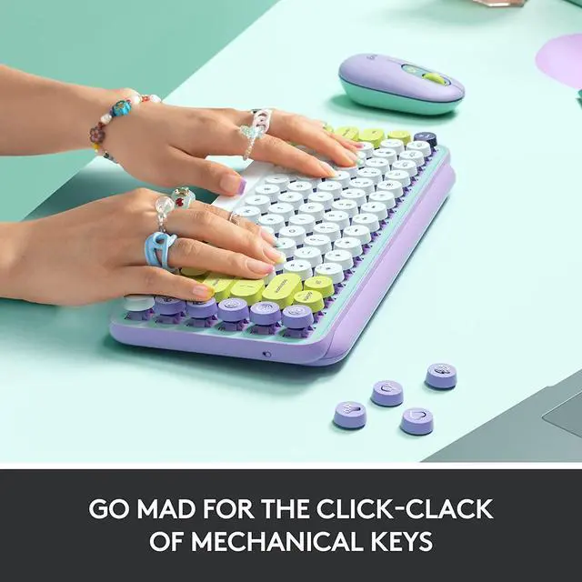 Alt view image 4 of 7 - Logitech POP Keys Wireless Bluetooth Mechanical Keyboard - Multi-Device