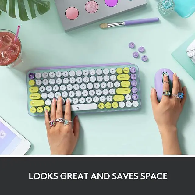 Alt view image 5 of 7 - Logitech POP Keys Wireless Bluetooth Mechanical Keyboard - Multi-Device