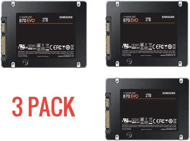 Main image of Samsung 870 EVO SATA III SSD 2TB 2.5 Internal Solid State Hard Drive - 3 PACK
