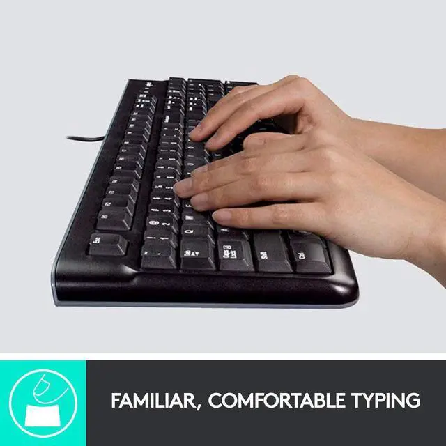 Alt view image 3 of 7 - Logitech MK120 Durable, Comfortable, Wired Keyboard and Mouse Combo
