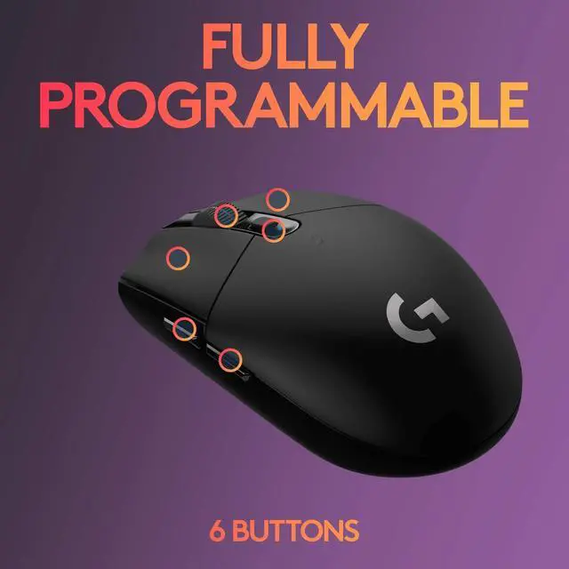 Alt view image 3 of 7 - Logitech G305 LIGHTSPEED Wireless Gaming Mouse, 12,000 DPI, PC/Mac - Black