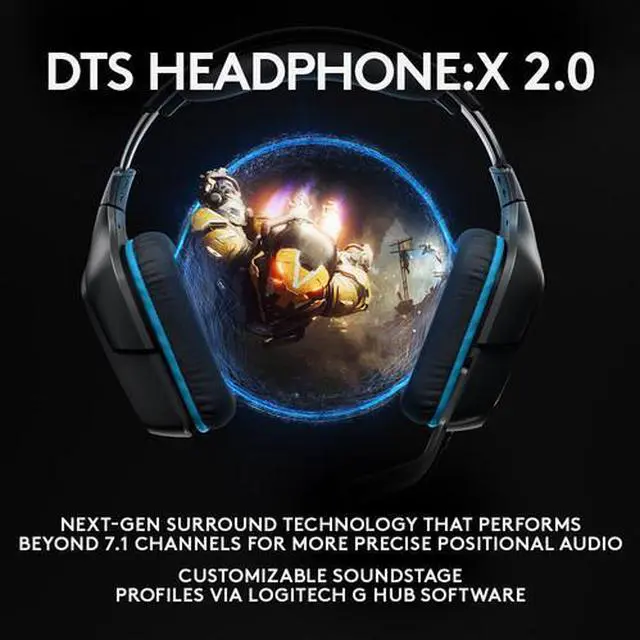 Alt view image 5 of 7 - Logitech G432 Wired Virtual 7.1-Channel Gaming Headset - Black/Blue