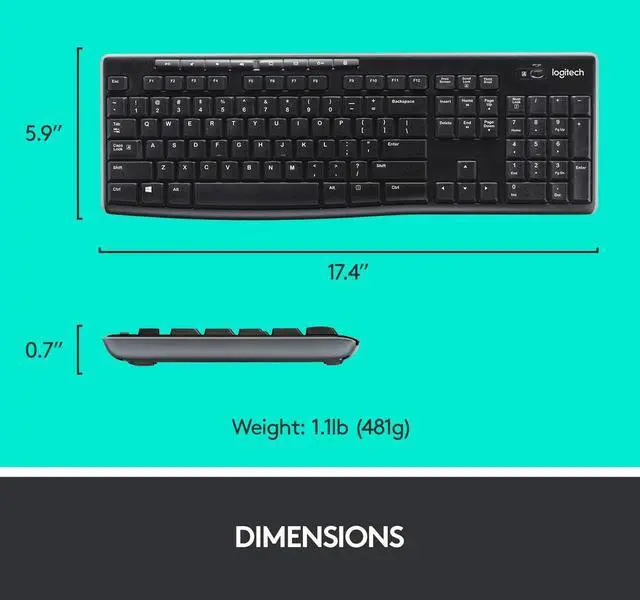 Alt view image 6 of 7 - Logitech Wireless Keyboard and Mouse Combo