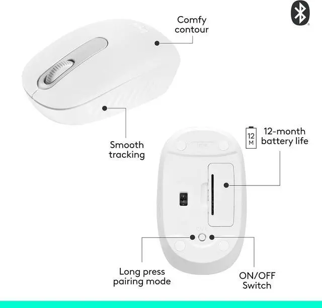 Alt view image 6 of 7 - Logitech M196 Bluetooth Wireless Mouse - Compatible with Windows and macOS