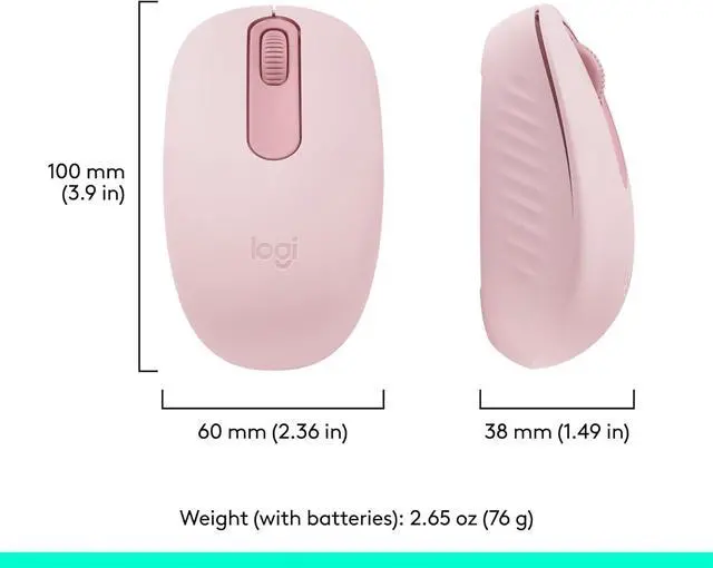 Alt view image 7 of 7 - Logitech M196 Bluetooth Wireless Mouse - Compatible with Windows and macOS - Rose