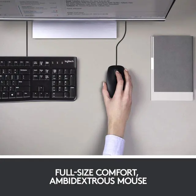 Alt view image 2 of 7 - Logitech MK120 Durable, Comfortable, Wired Keyboard and Mouse Combo