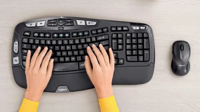 Alt view image 2 of 7 - Logitech MK550 Wireless Wave Keyboard and Mouse Combo - Ergonomic Wave Design - Black