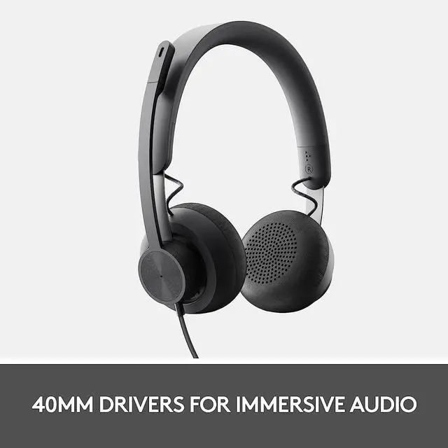 Alt view image 3 of 7 - Logitech Zone Wired Noise Cancelling Headset - Graphite