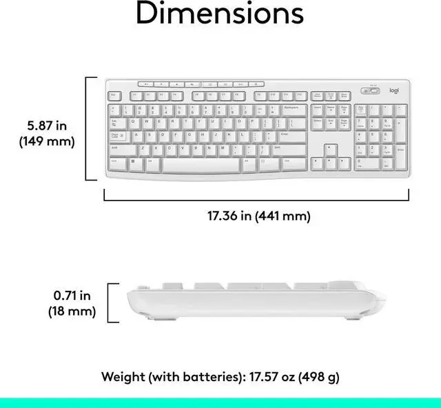 Alt view image 6 of 7 - Logitech MK270 Wireless Keyboard and Mouse Combo - Off White