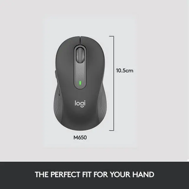 Alt view image 7 of 7 - Logitech Signature M650 Wireless Mouse For Small to Medium Sized Hands - Graphite