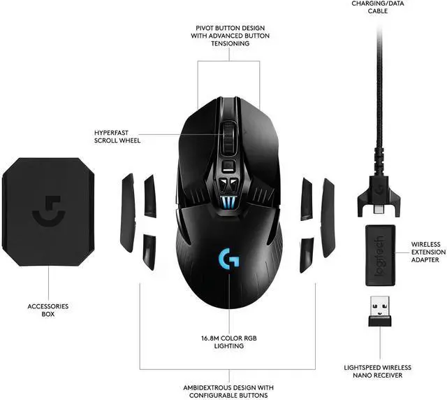 Alt view image 5 of 7 - Logitech G903 LIGHTSPEED Wireless Gaming Mouse
