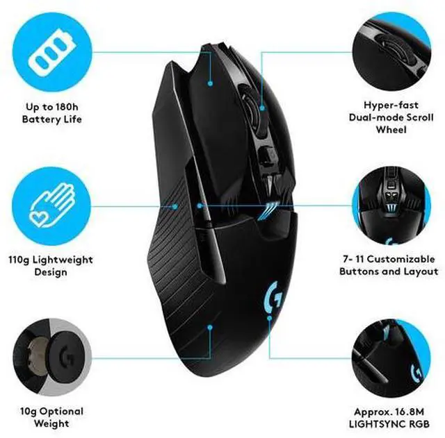 Alt view image 3 of 7 - Logitech G903 LIGHTSPEED Wireless Gaming Mouse