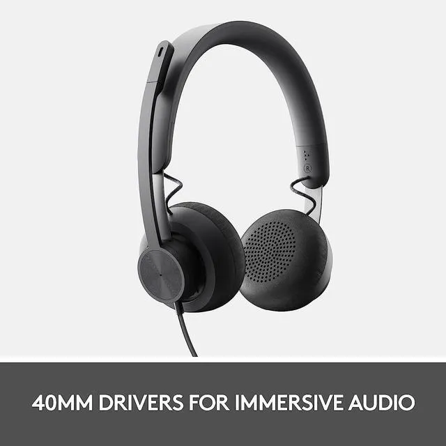 Alt view image 5 of 7 - Logitech Zone Wired Noise Cancelling Headset - Graphite