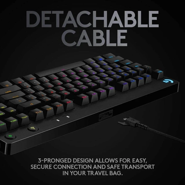 Alt view image 6 of 7 - Logitech G PRO Mechanical Gaming Keyboard - LIGHTSYNC RGB Backlit Keys