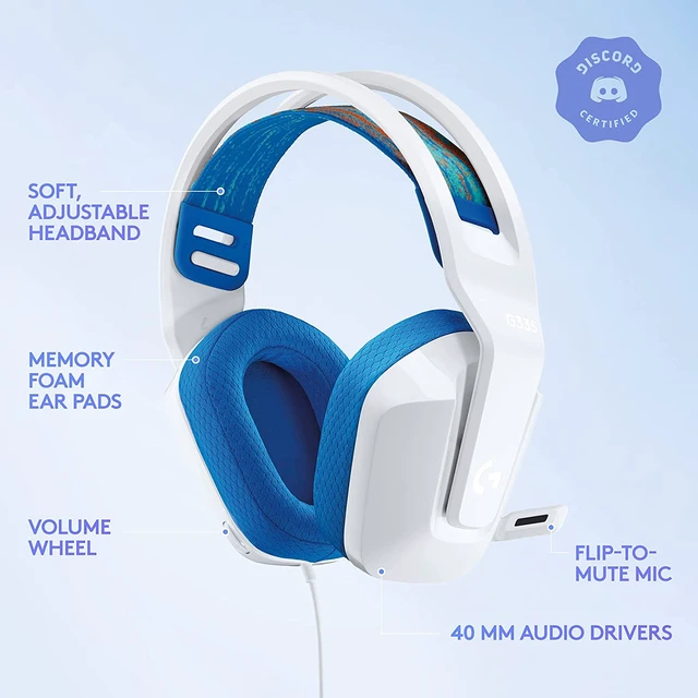 Alt view image 2 of 7 - Logitech G335 Wired Gaming Headset Compatible with PC,PS 4/5,Xbox One,Xbox Series X|S & Nintendo Switch - White