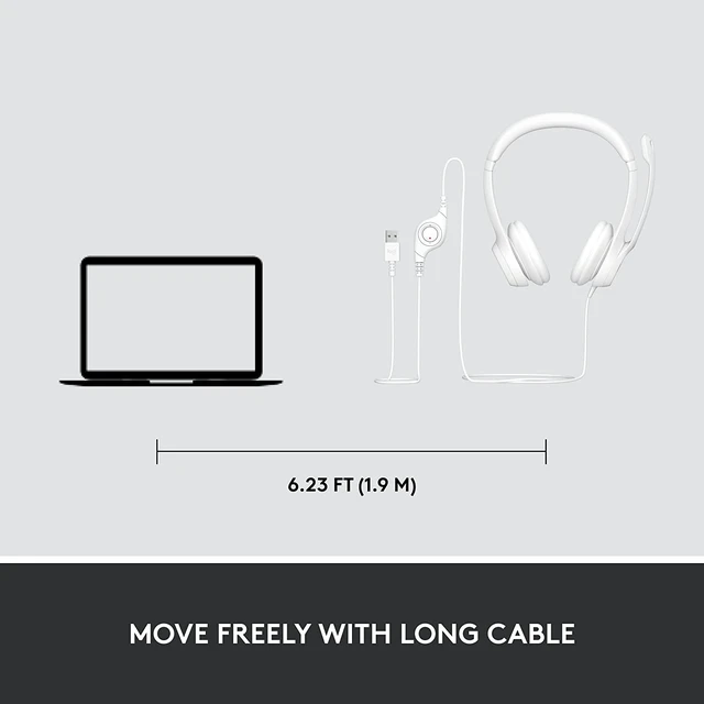 Alt view image 7 of 7 - Logitech H390 USB Wired Headset with Noise Cancelling Microphone