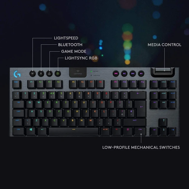 Alt view image 4 of 7 - Logitech G915 TKL Lightspeed Wireless RGB Mechanical Gaming Keyboard